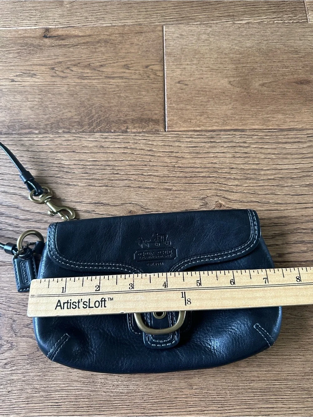 Vintage Coach Bleeker Wristlet Wallet Black Leather